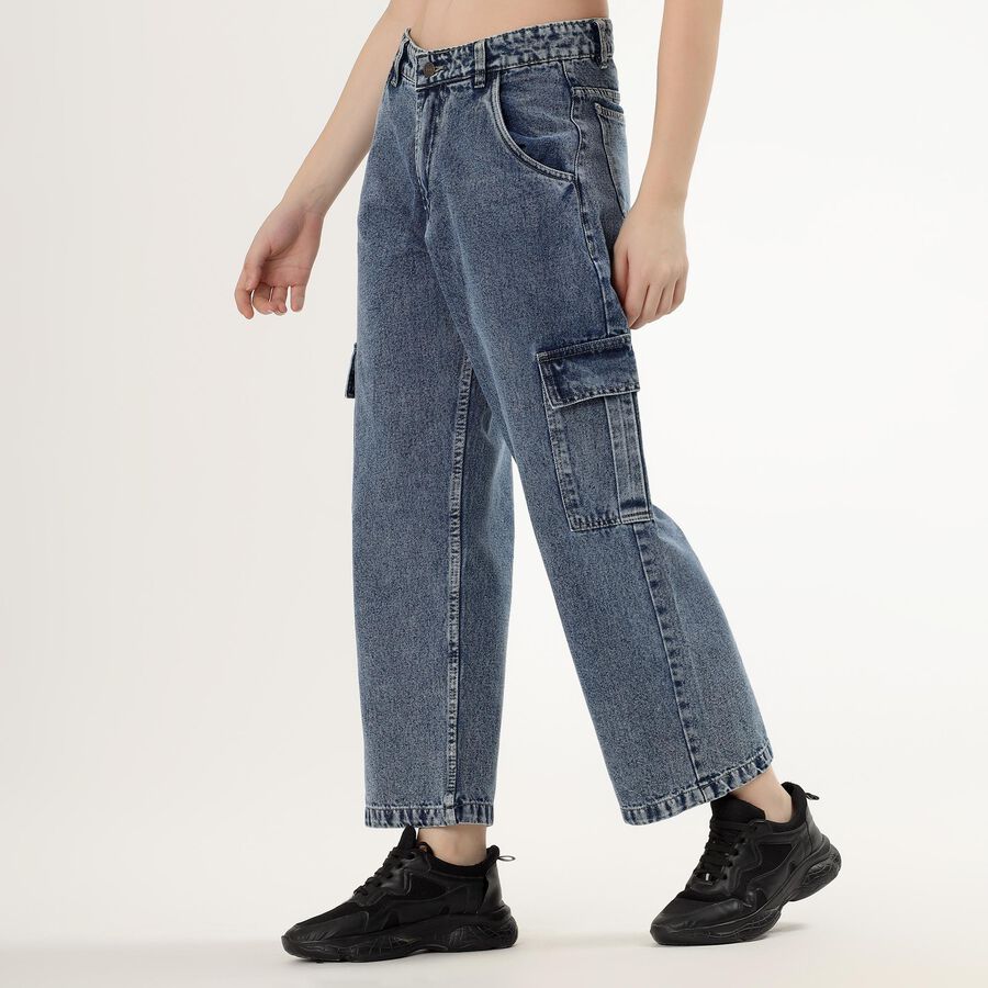 Ladies' High Rise Jeans, Mid Blue, large image number null