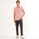 Men's Light Pink Polo Collar Casual T-Shirt, Light Pink, small