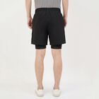 Men's Black Regular Fit Sports Shorts, काला, small