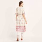 Printed 3/4th Sleeve Kurta, ऑफ व्हाइट, small image number null