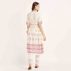 Printed 3/4th Sleeve Kurta, Off White, small image number null