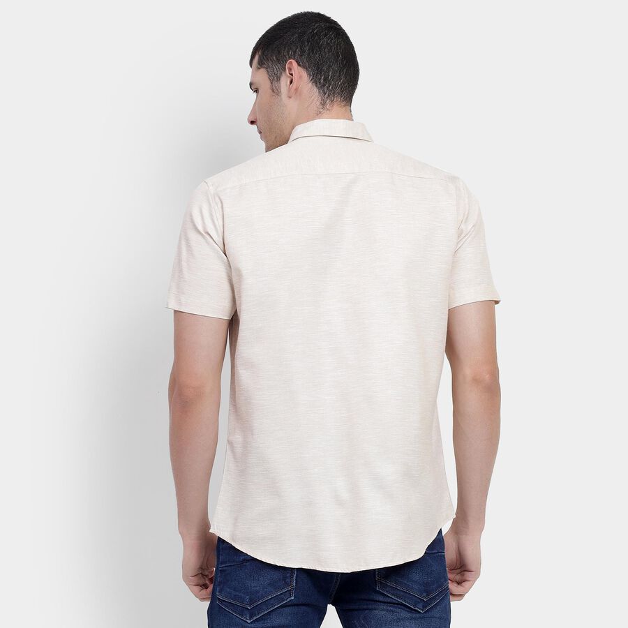Men's Light Beige Regular Collar Slim Fit Shirt, गहरा पीला, large image number null