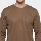 Men's Brown Round Neck Regular T-Shirt, भूरा, small