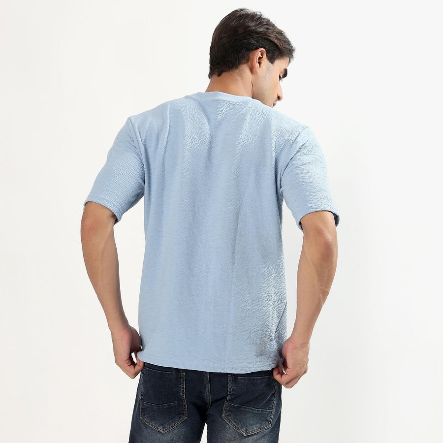 Men's Round Neck Half Sleeves T-Shirt, Sky Blue, large image number null