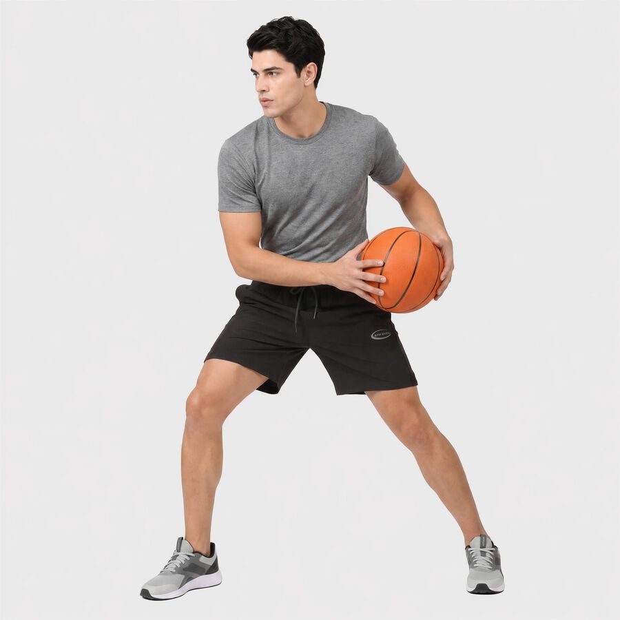 Men's Dark Grey Regular Fit Athletic Bermuda Shorts, Dark Grey, large