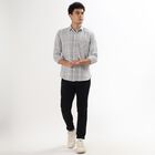 Men's 100% Cotton Casual Shirt , Light Grey, small image number null