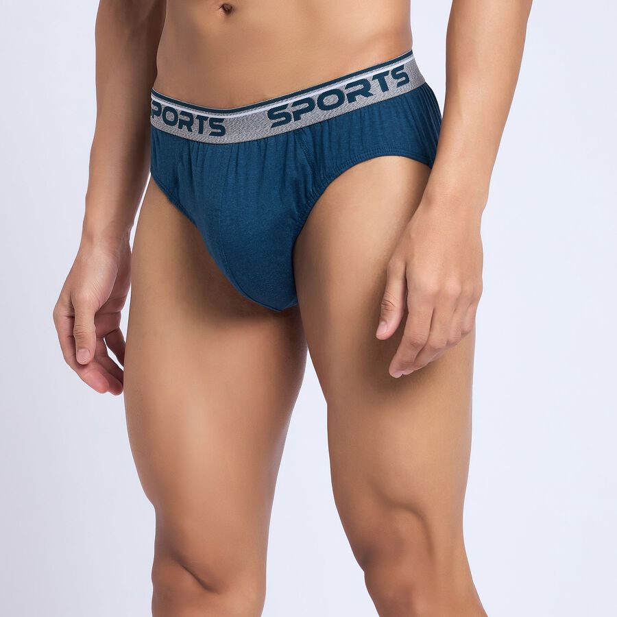 Men's 100% Cotton Briefs, Teal Blue, large image number null