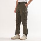 Men's Slim Fit Casual Trousers, Olive, small