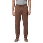 Men's Brown Slim Fit Cotton Blend Track Pants, भूरा, small