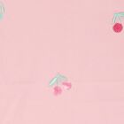 Girls' Pink Cotton Round Neck Casual T-Shirt, Light Pink, small