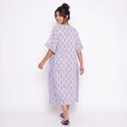 Women's Lavender V-Neck Kaftan Nighty, लाइलेक, small