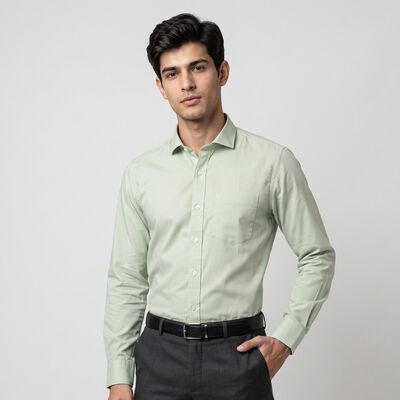 Men's Mint Green Regular Fit Formal Shirt