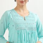 Ladies' 100% Cotton Kurta , Aqua, small image number null