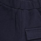 Infants Deep Navy Blue Cotton Blend Embroidered Pyjama, Navy Blue, small image number null