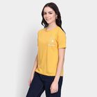 Ladies' Round Neck T-Shirt, मस्टर्ड, small