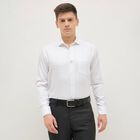 Men's Rich Eggshell White Spread Collar Formal Shirt, सफ़ेद, small