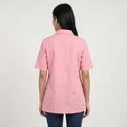Women's Pink Collar Neck Solid A-Line Kurti, Light Pink, small