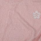Girls Pink Round Neck Casual T-Shirt, Light Pink, small