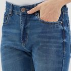 Men's Stonewashed Blue Skinny Fit Jeans, Mid Blue, small