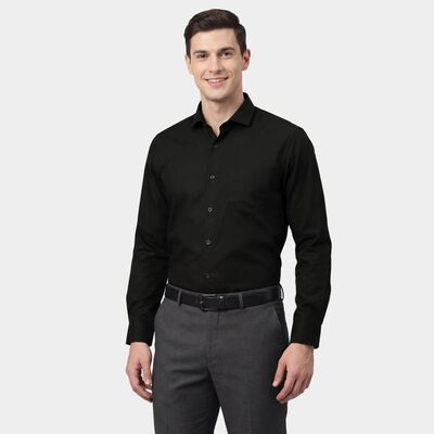 Men's Green Cotton Spread Collar Classic Formal Shirt