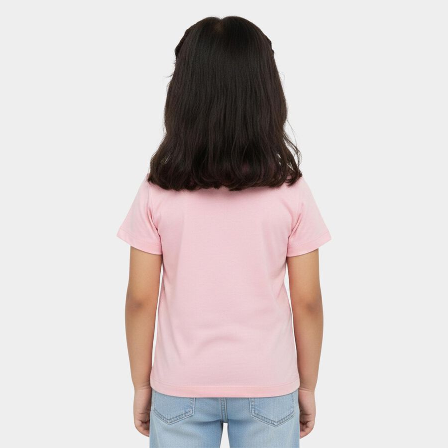 Girls' T-Shirt, हल्का गुलाबी, large