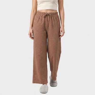 Women's Brown Relaxed Fit Solid Elastic Waist Pyjama