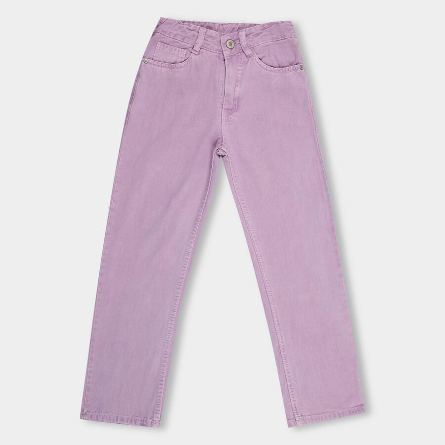 Girls' 100% Cotton Jeans , Lilac, large image number null