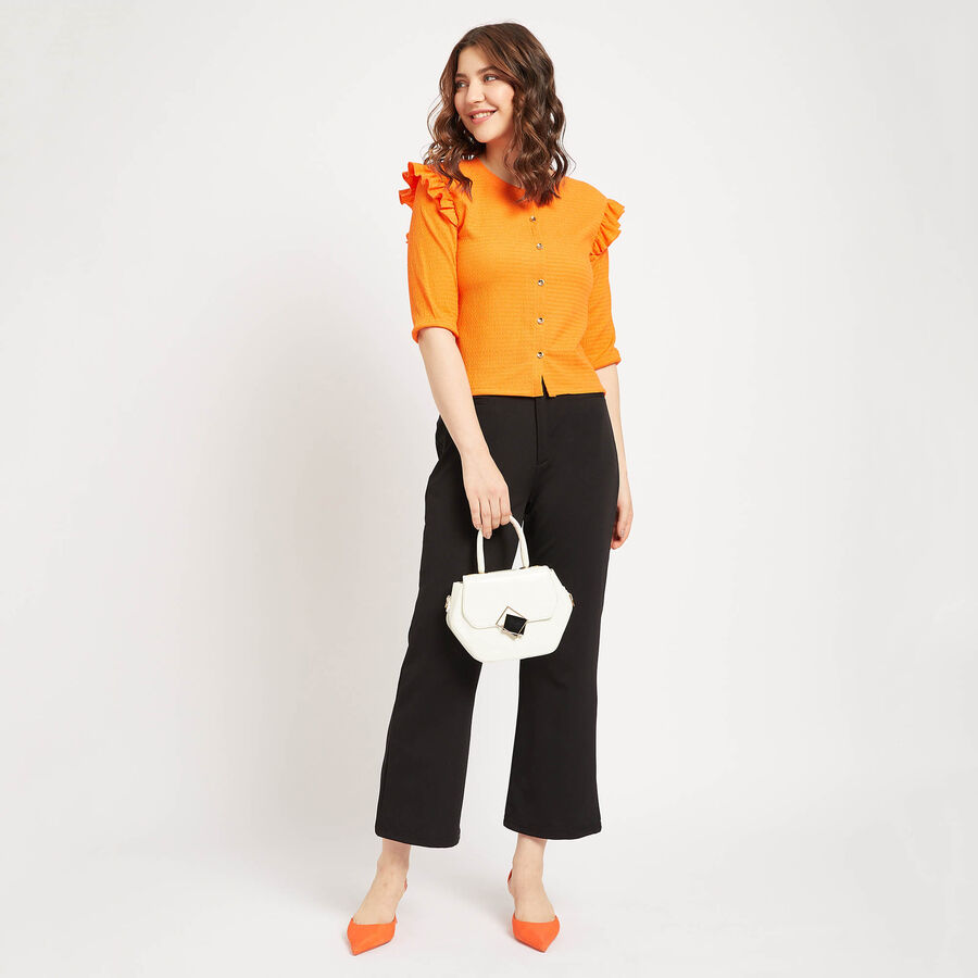 Solid Trousers, Black, large image number null