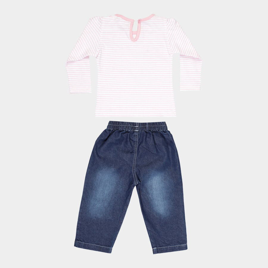 Infants Round Neck Hipster Set, White, large image number null
