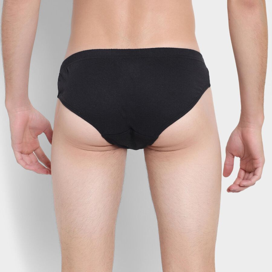 Men's 100% Cotton Briefs , काला, large