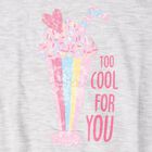 Girls Grey Round Neck Regular T-Shirt, मिश्रित हल्का ग्रे, small