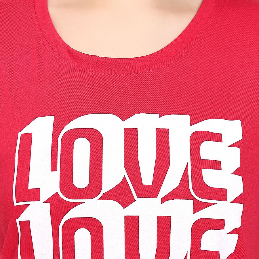 Ladies' Round Neck T-Shirt , Fuchsia, large image number null
