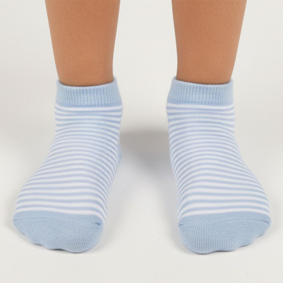 Boys' Light Sky Blue and Heather Gray Regular Fit Patterned Socks Pack of 2, Light Grey, large image number null