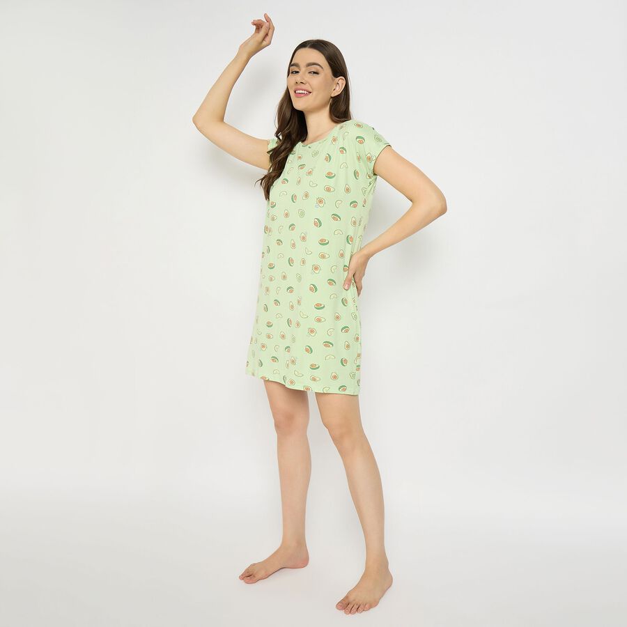 Ladies' Nighty, हल्का हरा, large image number null