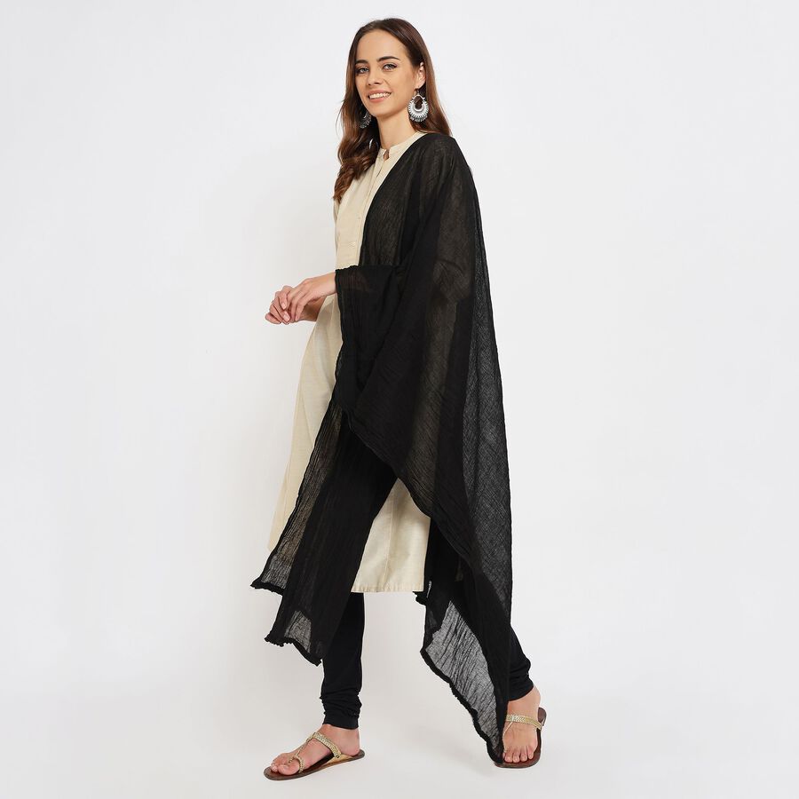 Ladies' Dupatta , काला, large image number null