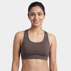 Women's Brown Seamless Sports Bra, Brown, small
