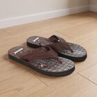 Men's Brown Toe-Post Flip-Flops, भूरा, small