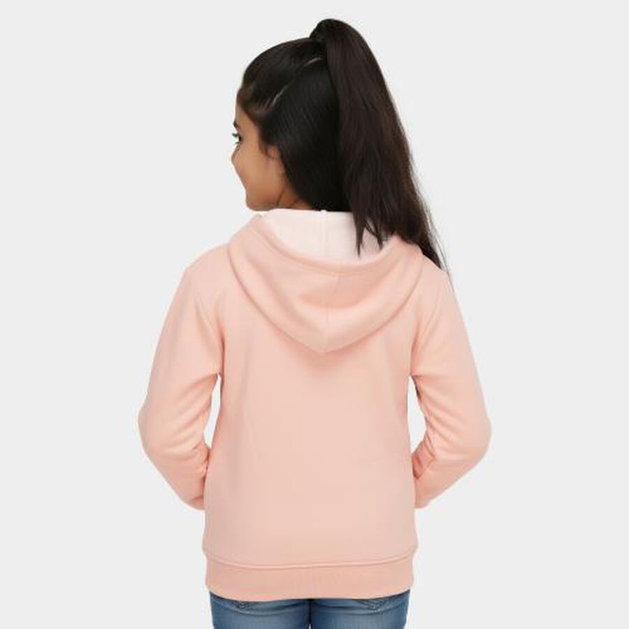 Girls' Sweatshirt, गुलाबी, large image number null