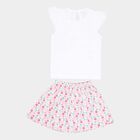 Infants Cotton Skirt Top Set, White, small image number null