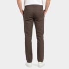 Men's Dark Grey Slim Fit Flat-Front Chino Trousers, गहरा ग्रे, small