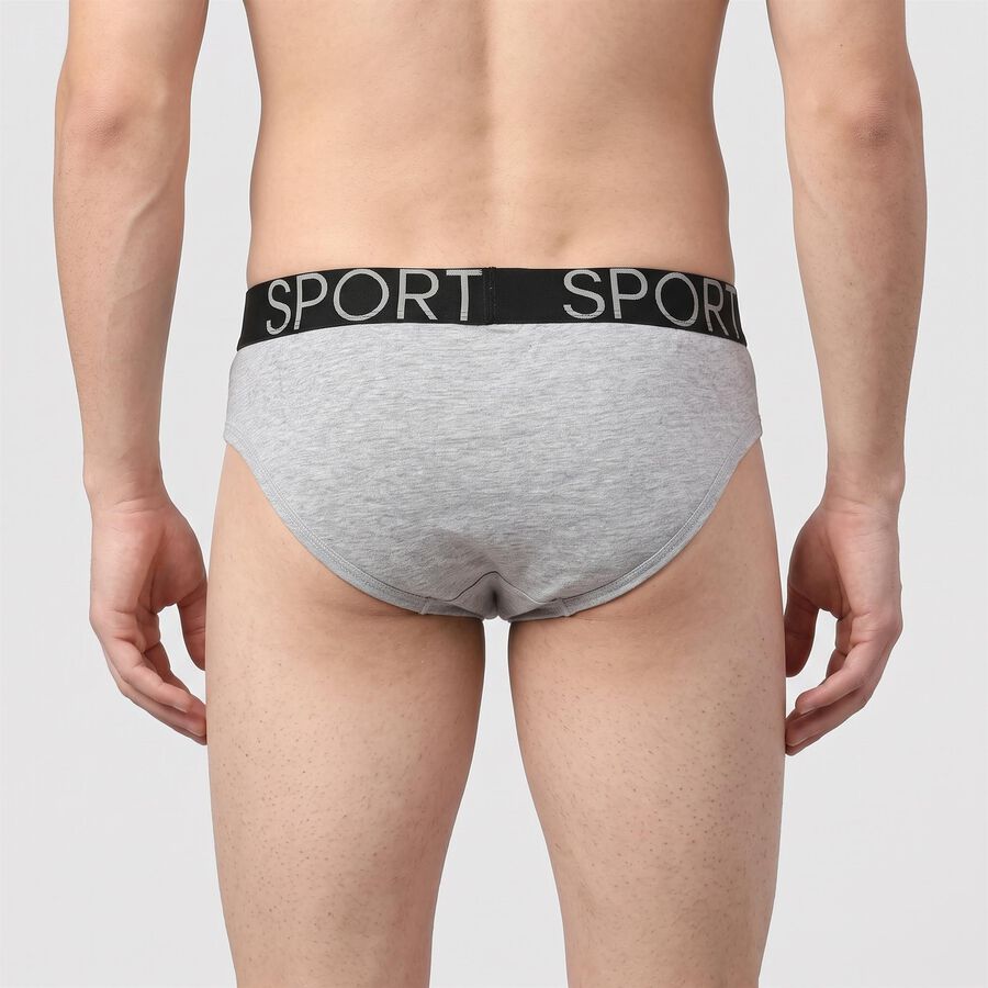 Men's Black Regular Fit Printed Briefs, काला, large