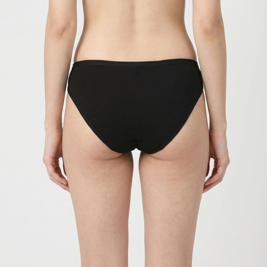 Women's Black Regular Fit Solid Panty, Black, large