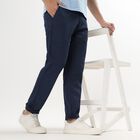 Men's Slim Fit Casual Trousers , Navy Blue, small image number null