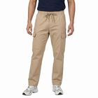 Men's Beige Slim Fit Cargo Casual Trousers, Beige, small
