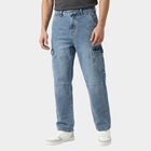 Men's Light Blue Straight Fit Classic Jeans, हल्का नीला, small