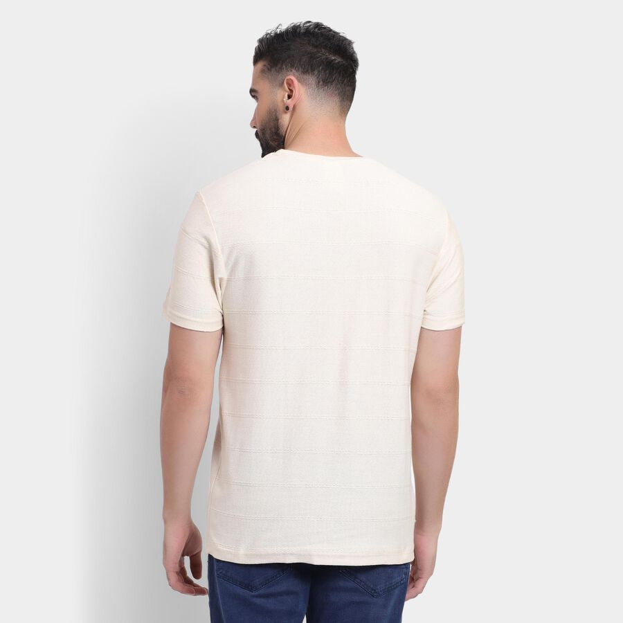 Men's 100% Cotton Round Neck Half Sleeves T-Shirt , Ecru Melange, large image number null