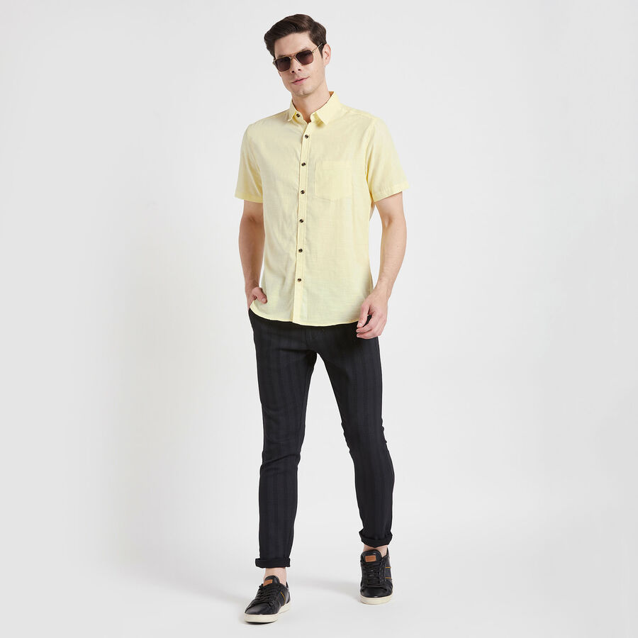Cotton Solid Casual Shirt, Yellow, large image number null