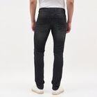Men's Dark Charcoal Black Slim Fit Tapered Jeans, Dark Blue, small