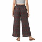 Women's Blue Regular Fit Printed Palazzos, नेवी ब्लू, small