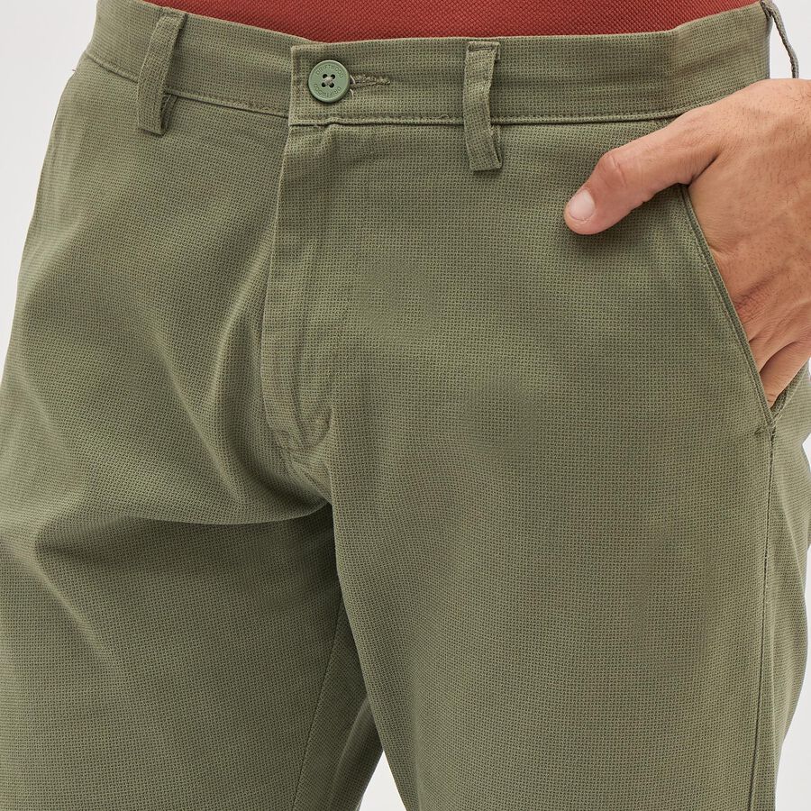 Men's Slim Fit Casual Trousers, Light Green, large image number null